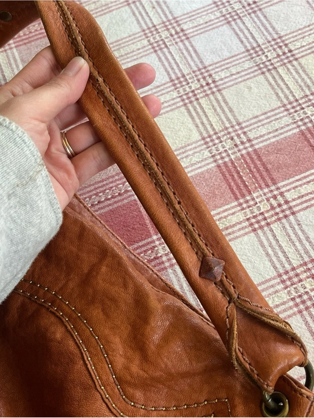 Vintage Lucky Brand 90s Crescent Slouch Hobo Leather Shoulder Bag 🍀